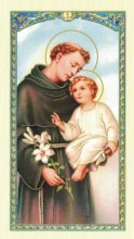 Image de saint Antoine de padoue avec sa prière de demande